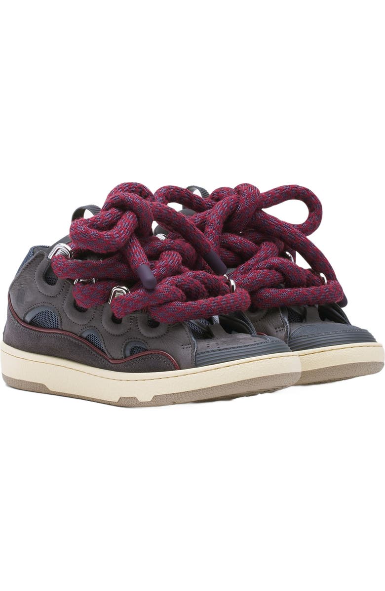 Curb Sneakers In Leather With Snake Laces For Women