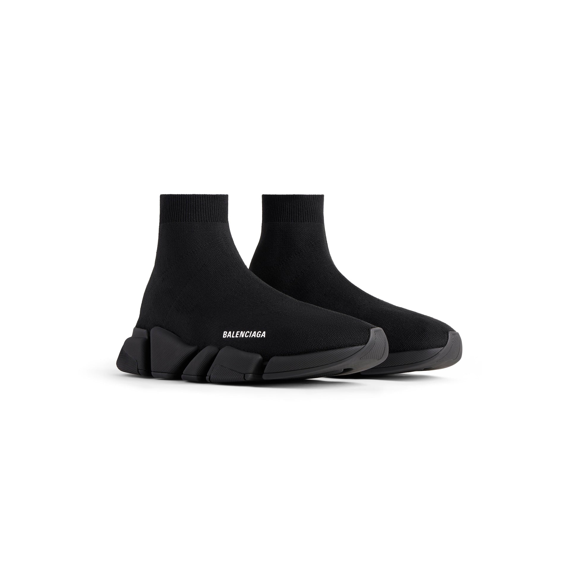 BALENCIAGA MEN'S SPEED 2.0 RECYCLED KNIT SNEAKER IN BLACK