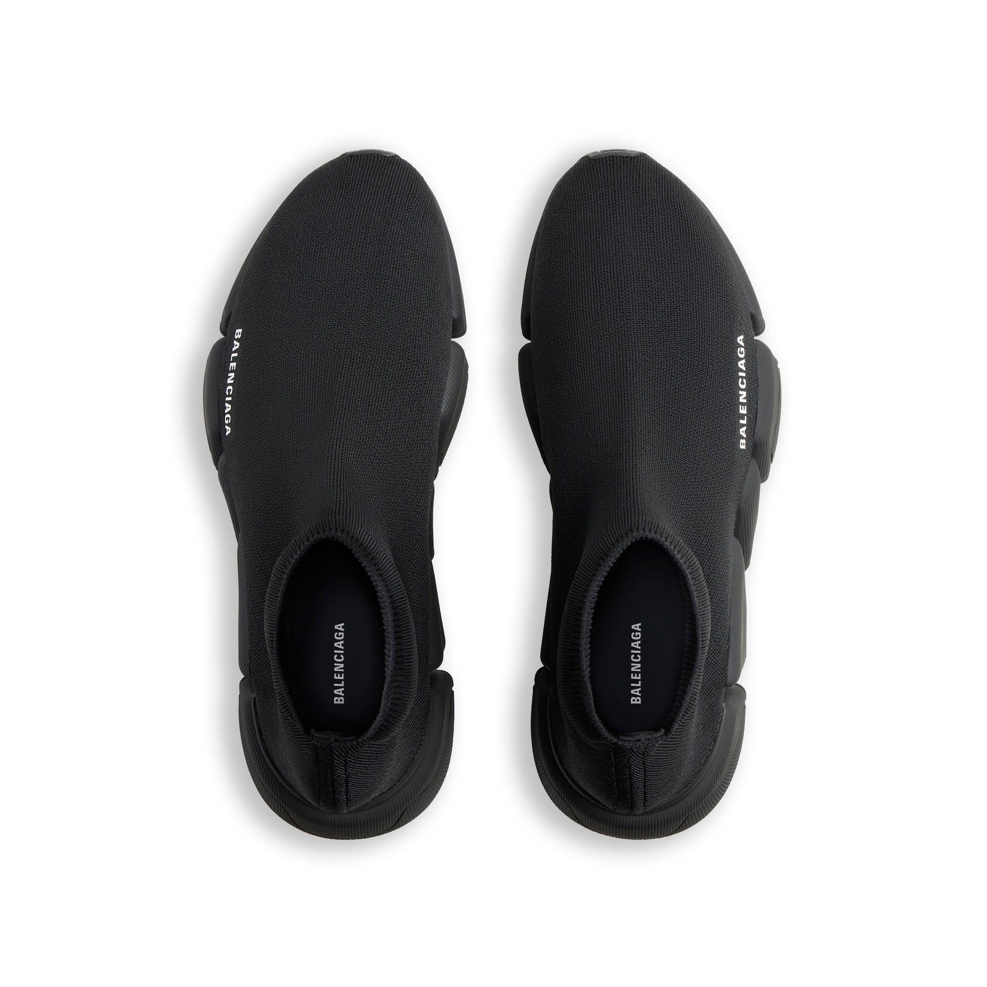 BALENCIAGA MEN'S SPEED 2.0 RECYCLED KNIT SNEAKER IN BLACK