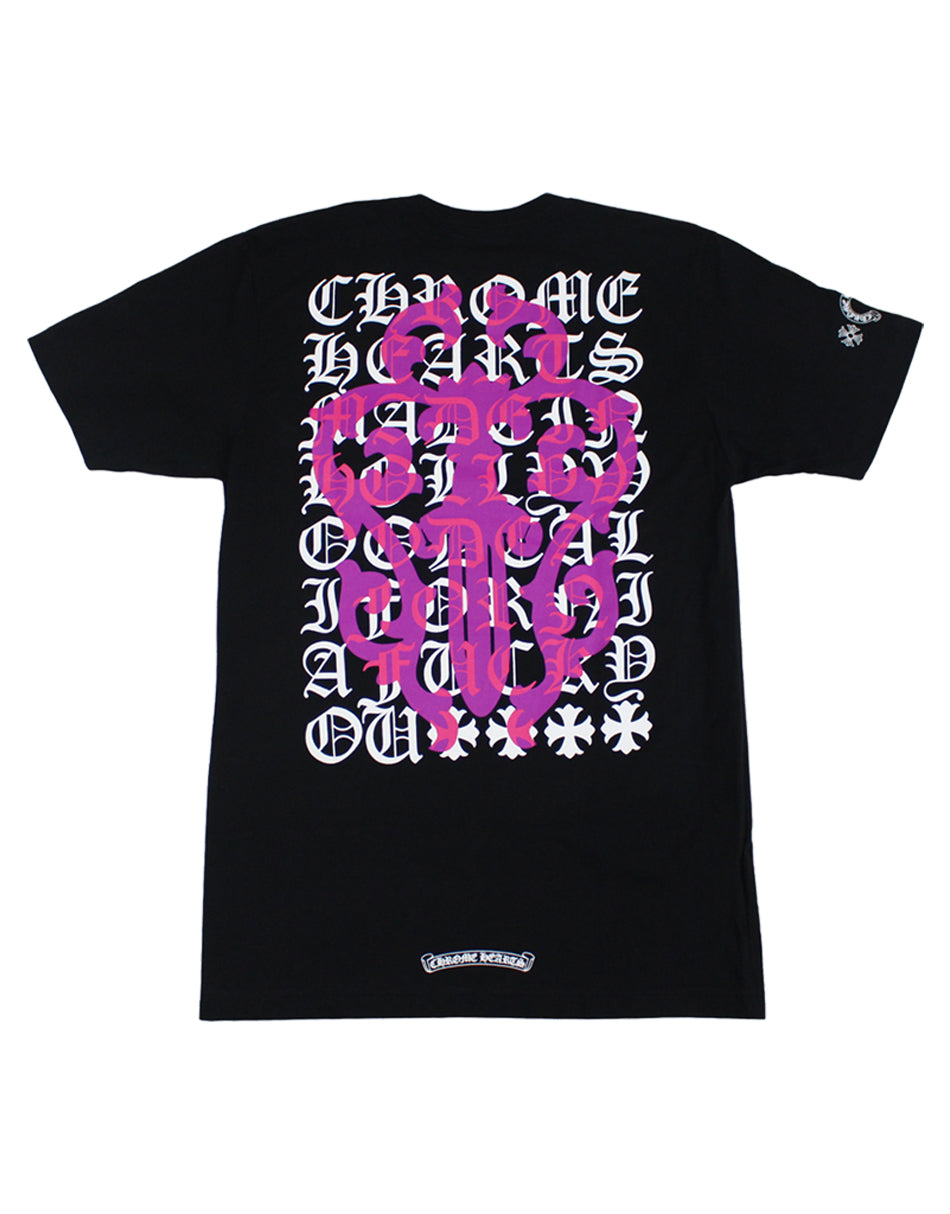 Chrome Hearts Eye Chart Pink Dagger Short Sleeve T-Shirt