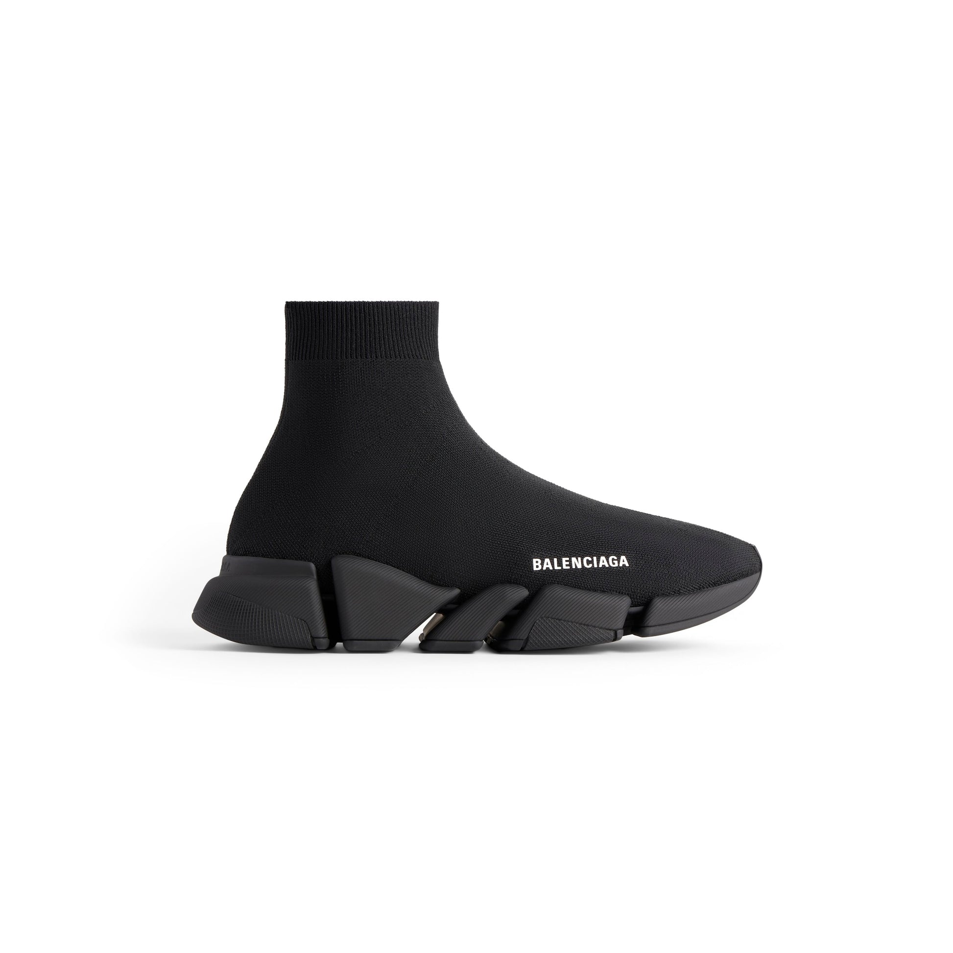 BALENCIAGA MEN'S SPEED 2.0 RECYCLED KNIT SNEAKER IN BLACK