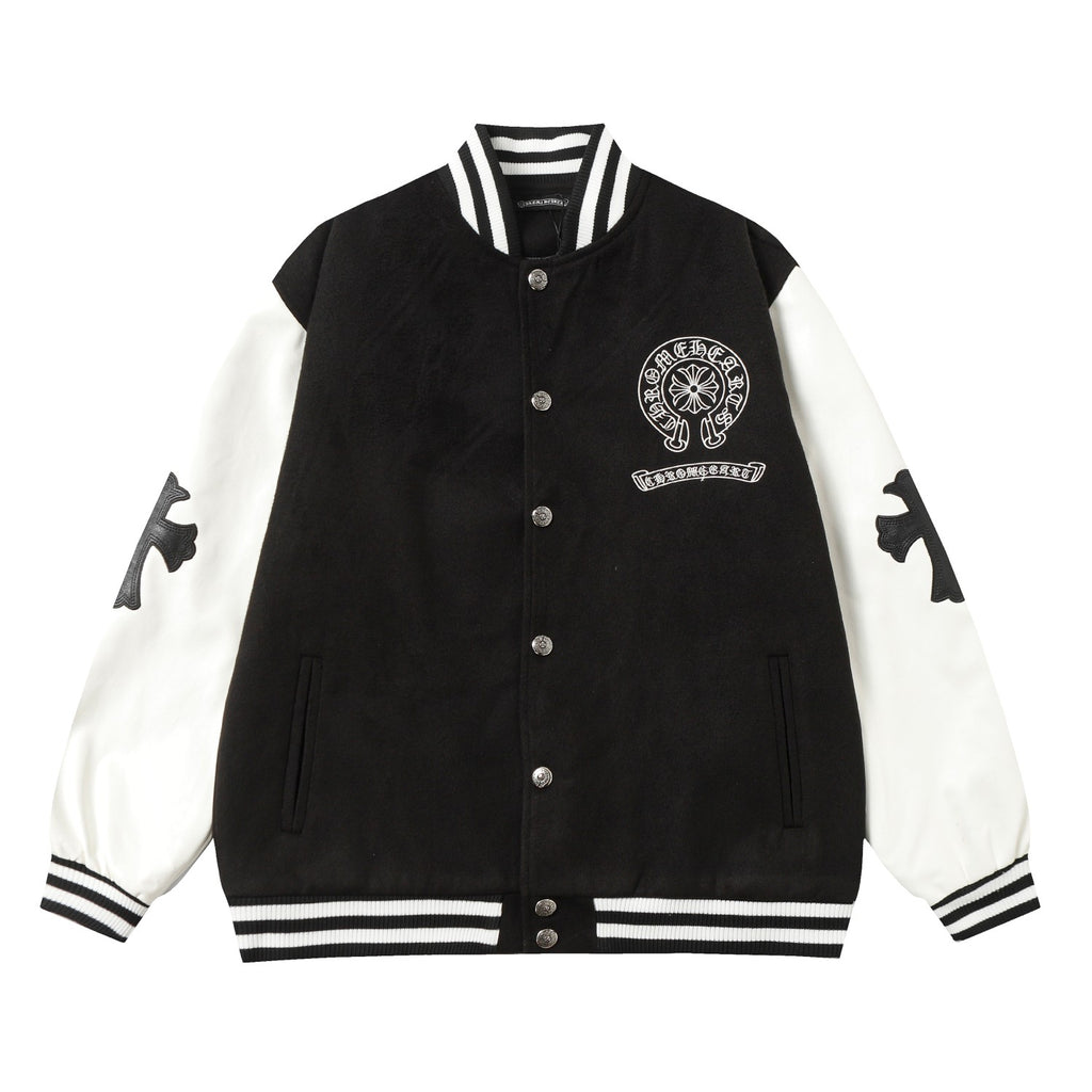 Chrome heart varsity jacket