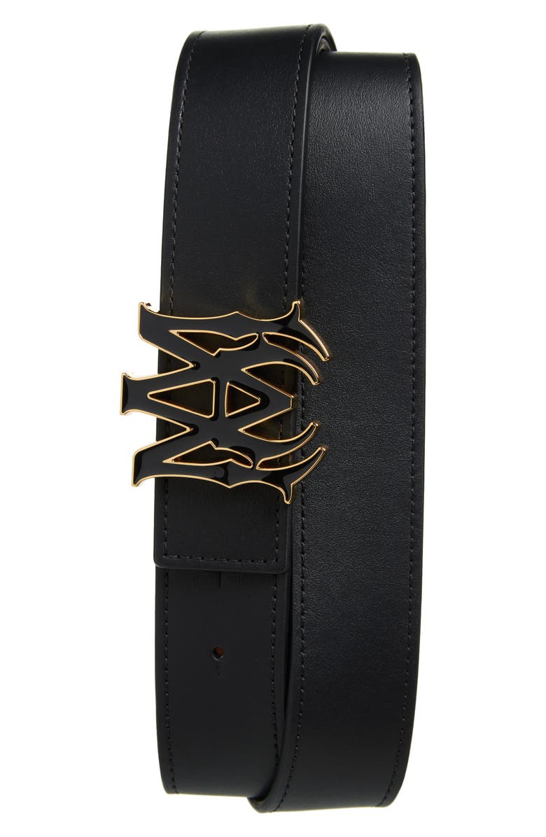 MA Logo Buckle Reversible Leather Belt